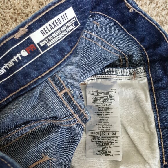 Carhartt FR Jeans Flame Resistant Signature Denim Relaxed Fit W32 L34 FRB100 - Picture 8 of 12